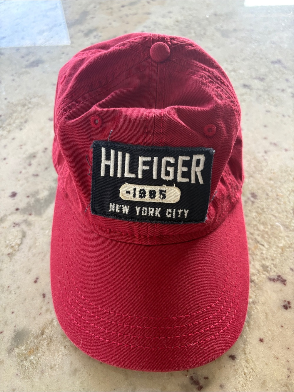 Tommy Hilfiger Red Baseball Cap - New York City Patch- Red White & Blue